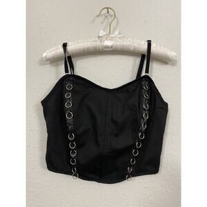 Social Collision Hot Topic Black Crop Top size Medium Strappy